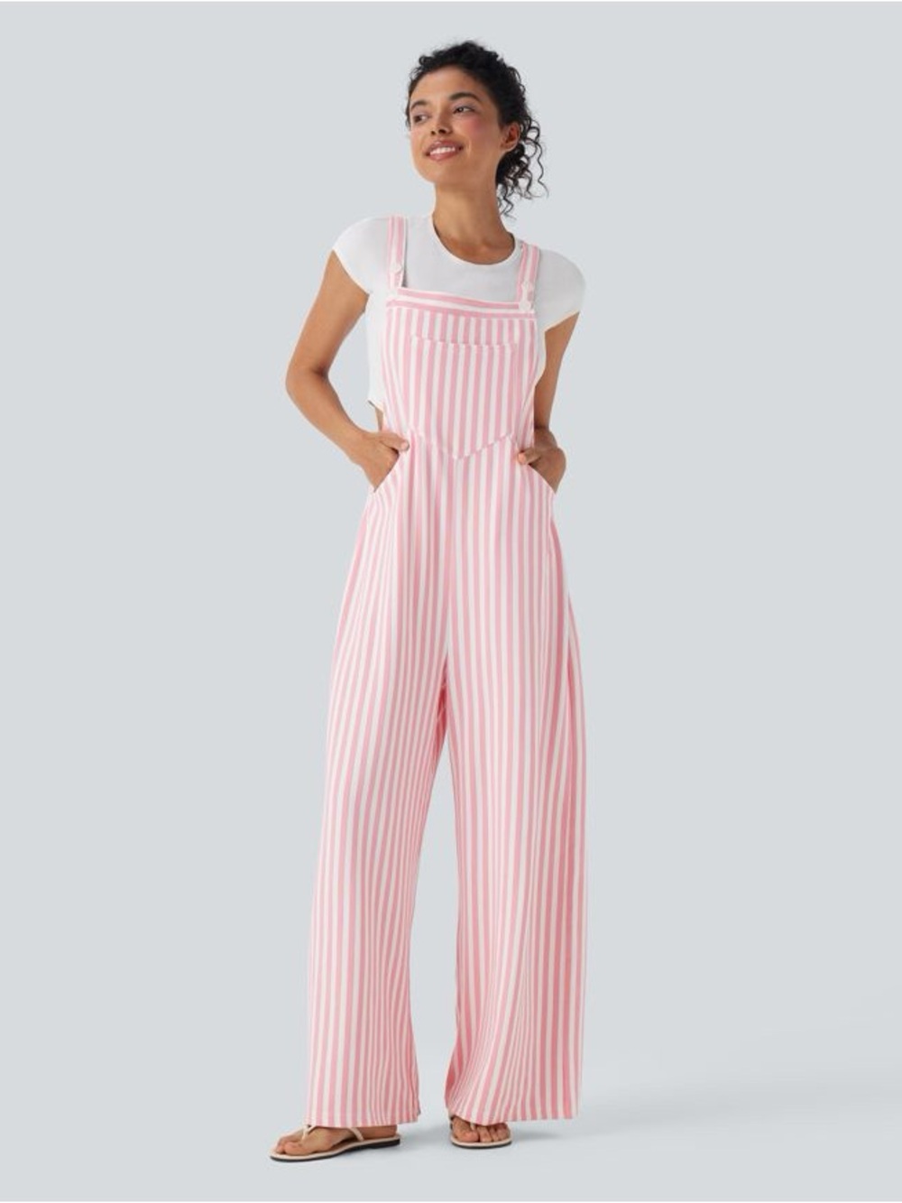 HALARA Pockets Stripe Waffle Overalls size L - Picture 15 of 17